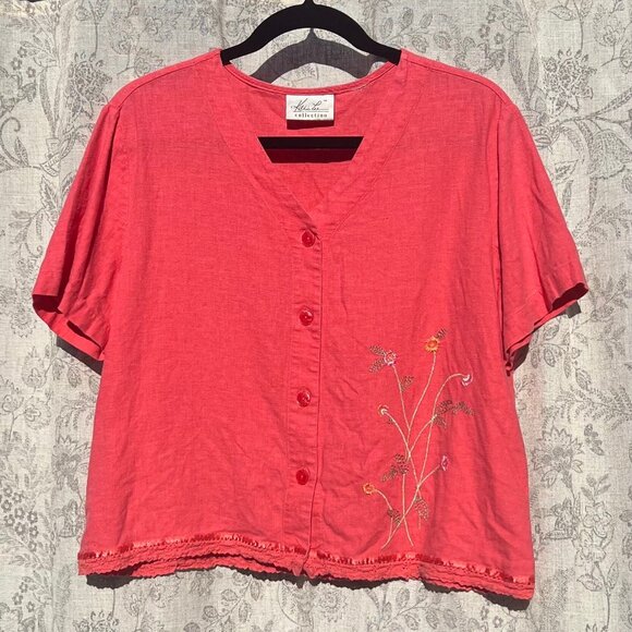 Vintage Kathie Lee Pink Top - Picture 1 of 3